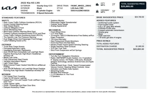 Another view of 2022 Kia K5 LXS for sale in Duluth, GA at Autoplex Atlanta