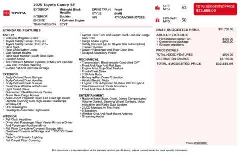 Another view of 2025 Toyota Camry SE for sale in Duluth, GA at Autoplex Atlanta