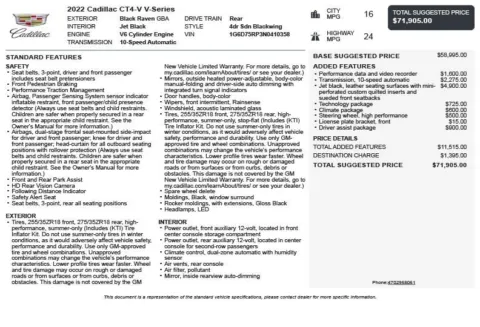 Another view of 2022 Cadillac CT4 V-Series for sale in Duluth, GA at Autoplex Atlanta