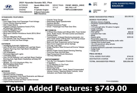 Another view of 2021 Hyundai Sonata SEL Plus for sale in Duluth, GA at Autoplex Atlanta