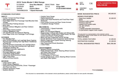 Another view of 2019 Tesla Model 3 Long Range for sale in Duluth, GA at Autoplex Atlanta