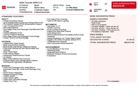 Another view of 2024 Toyota RAV4 LE for sale in Duluth, GA at Autoplex Atlanta