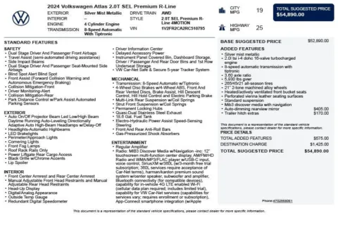 Another view of 2024 Volkswagen Atlas 2.0T SEL Premium R-Line for sale in Duluth, GA at Autoplex Atlanta