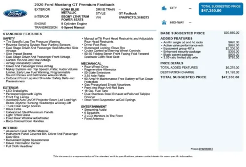 Another view of 2020 Ford Mustang GT Premium for sale in Duluth, GA at Autoplex Atlanta