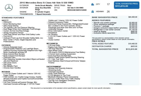 Another view of 2015 Mercedes-Benz S-Class S 550 for sale in Duluth, GA at Autoplex Atlanta