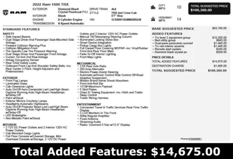 Another view of 2022 Ram 1500 TRX for sale in Duluth, GA at Autoplex Atlanta