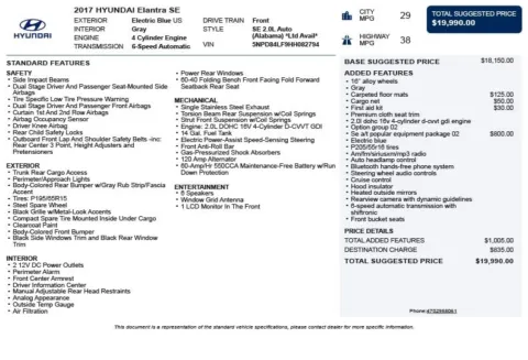 Another view of 2017 Hyundai Elantra SE for sale in Duluth, GA at Autoplex Atlanta