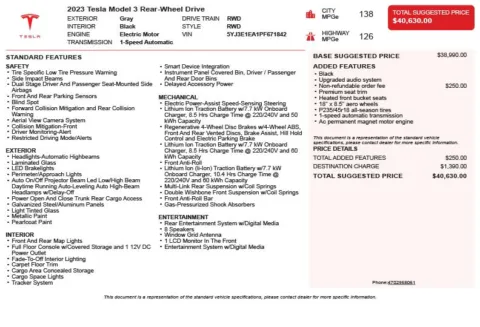 Another view of 2023 Tesla Model 3 for sale in Duluth, GA at Autoplex Atlanta