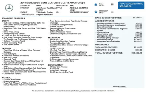 Another view of 2018 Mercedes-Benz GLC 43 AMG Coupe for sale in Duluth, GA at Autoplex Atlanta