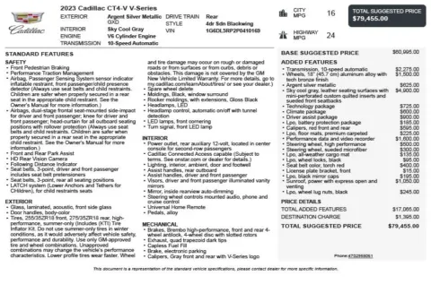 Another view of 2023 Cadillac CT4 V-Series for sale in Duluth, GA at Autoplex Atlanta