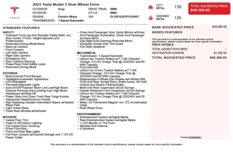 Another view of 2023 Tesla Model 3 for sale in Duluth, GA at Autoplex Atlanta
