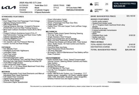 Another view of 2025 Kia K5 GT-Line for sale in Duluth, GA at Autoplex Atlanta