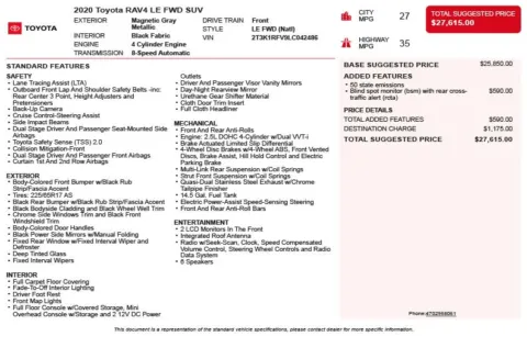 Another view of 2020 Toyota RAV4 LE for sale in Duluth, GA at Autoplex Atlanta