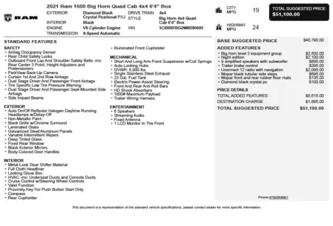 Another view of 2021 Ram 1500 Big Horn/Lone Star for sale in Duluth, GA at Autoplex Atlanta