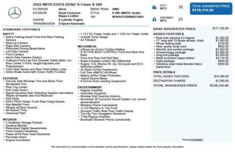 Another view of 2022 Mercedes-Benz S-Class S 580 for sale in Duluth, GA at Autoplex Atlanta