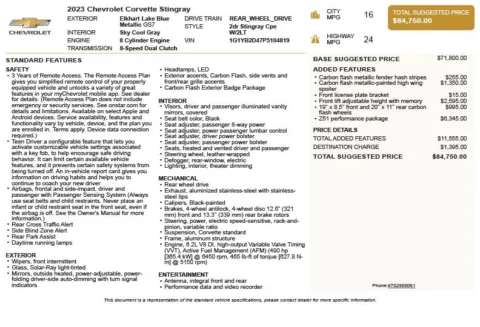 Another view of 2023 Chevrolet Corvette Stingray for sale in Duluth, GA at Autoplex Atlanta