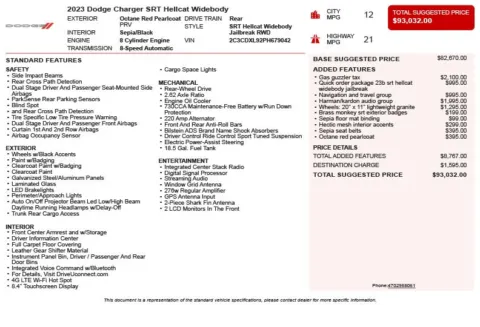 Another view of 2023 Dodge Charger SRT Hellcat Widebody for sale in Duluth, GA at Autoplex Atlanta