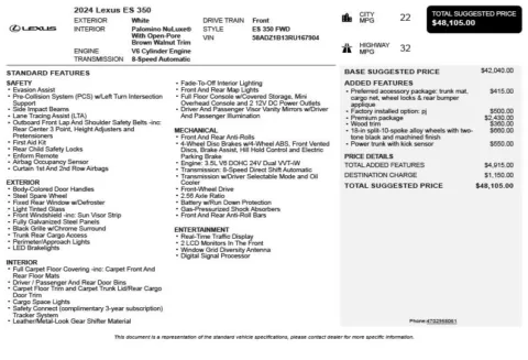 Another view of 2024 Lexus ES 350 for sale in Duluth, GA at Autoplex Atlanta