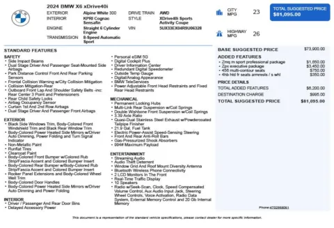 Another view of 2024 BMW X6 xDrive40i for sale in Duluth, GA at Autoplex Atlanta