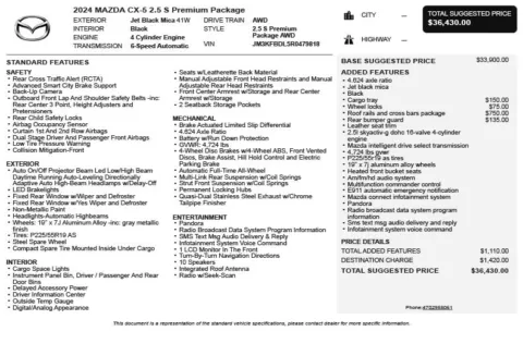 Another view of 2024 Mazda CX-5 2.5 S Premium Package for sale in Duluth, GA at Autoplex Atlanta