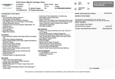 Another view of 2019 Aston Martin Vantage for sale in Duluth, GA at Autoplex Atlanta