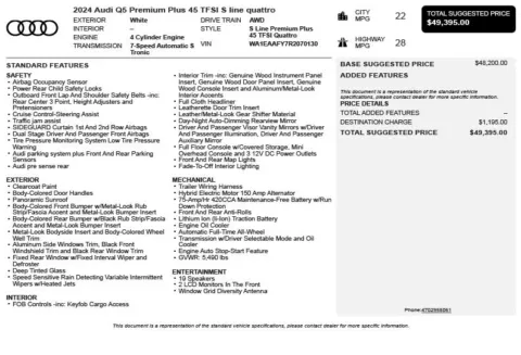 Another view of 2024 Audi Q5 45 S line Premium for sale in Duluth, GA at Autoplex Atlanta