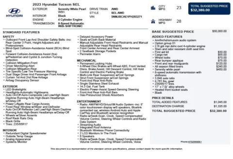 Another view of 2023 Hyundai Tucson SEL for sale in Duluth, GA at Autoplex Atlanta