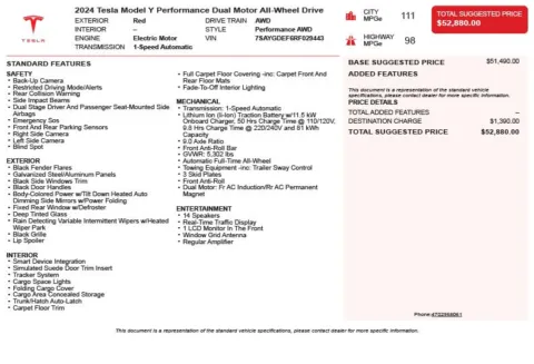 Another view of 2024 Tesla Model Y Performance for sale in Duluth, GA at Autoplex Atlanta