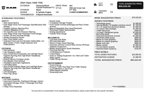 Another view of 2021 Ram 1500 TRX for sale in Duluth, GA at Autoplex Atlanta