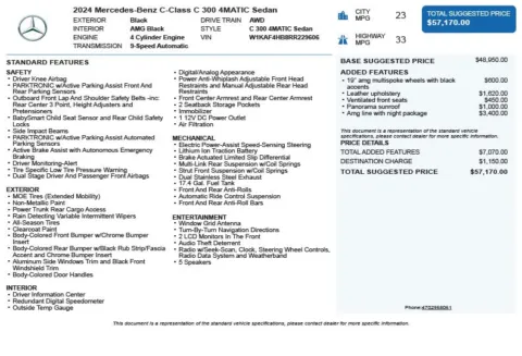 Another view of 2024 Mercedes-Benz C-Class C 300 for sale in Duluth, GA at Autoplex Atlanta