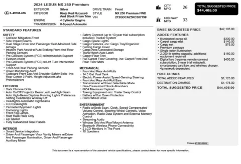 Another view of 2024 Lexus NX 250 Premium for sale in Duluth, GA at Autoplex Atlanta