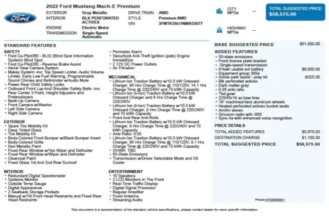 Another view of 2022 Ford Mustang Mach-E Premium for sale in Duluth, GA at Autoplex Atlanta
