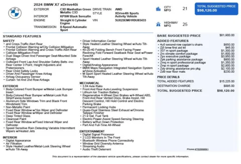 Another view of 2024 BMW X7 xDrive40i for sale in Duluth, GA at Autoplex Atlanta