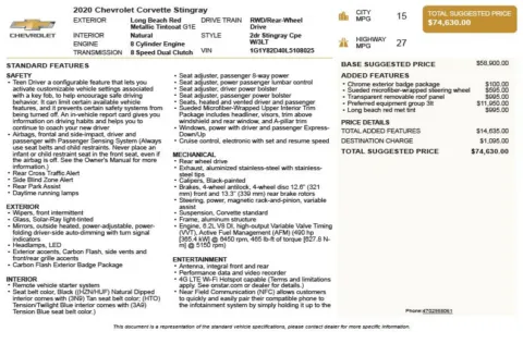 Another view of 2020 Chevrolet Corvette Stingray for sale in Duluth, GA at Autoplex Atlanta