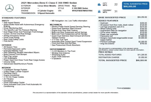 Another view of 2021 Mercedes-Benz E-Class E 350 for sale in Duluth, GA at Autoplex Atlanta