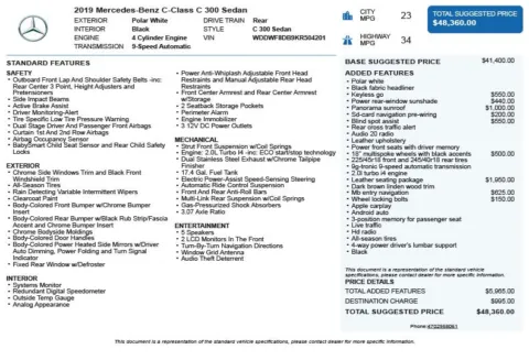 Another view of 2019 Mercedes-Benz C-Class C 300 for sale in Duluth, GA at Autoplex Atlanta