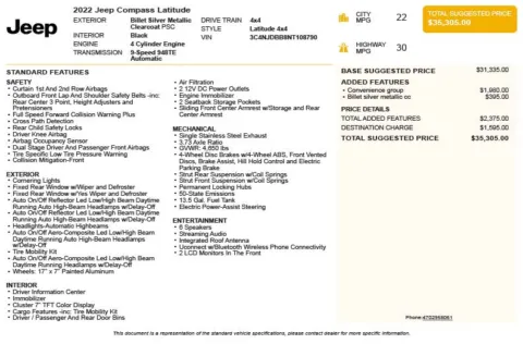 Another view of 2022 Jeep Compass Latitude for sale in Duluth, GA at Autoplex Atlanta