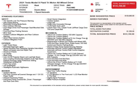 Another view of 2021 Tesla Model S Plaid for sale in Duluth, GA at Autoplex Atlanta
