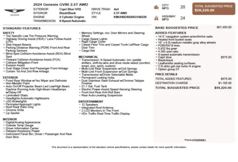 Another view of 2024 Genesis GV80 2.5T for sale in Duluth, GA at Autoplex Atlanta