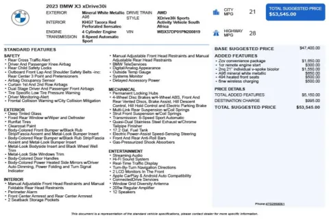 Another view of 2023 BMW X3 xDrive30i for sale in Duluth, GA at Autoplex Atlanta