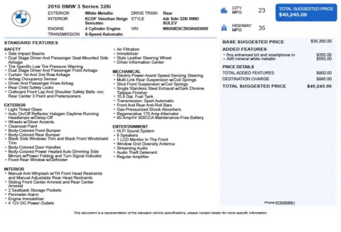Another view of 2016 BMW 3 Series 328i for sale in Duluth, GA at Autoplex Atlanta