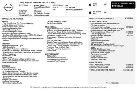 Another view of 2025 Nissan Armada PRO-4X for sale in Duluth, GA at Autoplex Atlanta