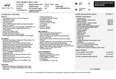 Another view of 2023 INFINITI Q50 LUXE for sale in Duluth, GA at Autoplex Atlanta