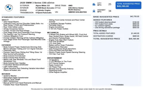 Another view of 2020 BMW 3 Series 330i xDrive for sale in Duluth, GA at Autoplex Atlanta