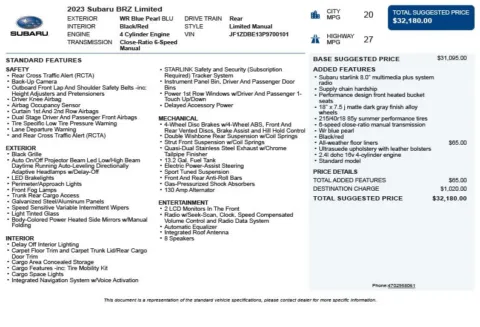 Another view of 2023 Subaru BRZ Limited for sale in Duluth, GA at Autoplex Atlanta