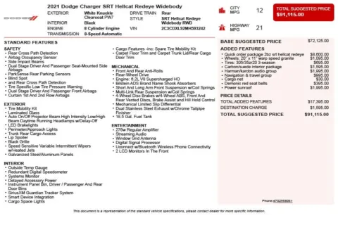Another view of 2021 Dodge Charger SRT Hellcat Redeye Widebody for sale in Duluth, GA at Autoplex Atlanta