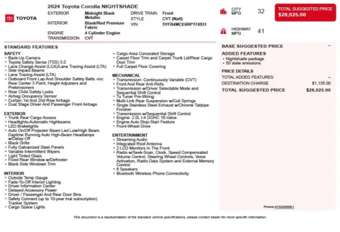 Another view of 2024 Toyota Corolla SE Nightshade for sale in Duluth, GA at Autoplex Atlanta