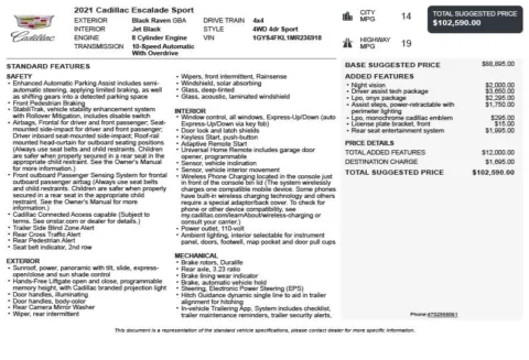 Another view of 2021 Cadillac Escalade Sport for sale in Duluth, GA at Autoplex Atlanta