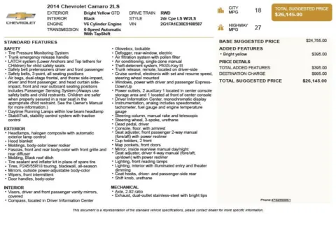 Another view of 2014 Chevrolet Camaro 2LS for sale in Duluth, GA at Autoplex Atlanta