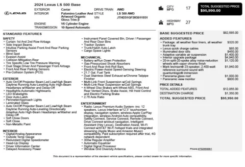 Another view of 2024 Lexus LS 500 Base for sale in Duluth, GA at Autoplex Atlanta